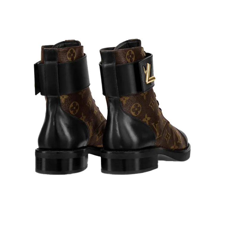 LOUIS VUITTON Lv Wonderland Monogram Canvas Martin Boots Brown Women's-4