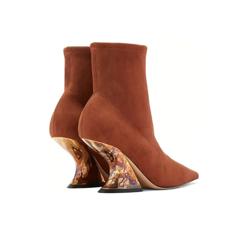 Casadei Ankle Boots 8cm Women's Brown-3