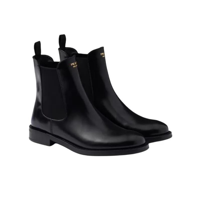 PRADA Short Chelsea Boots Women's Black-2