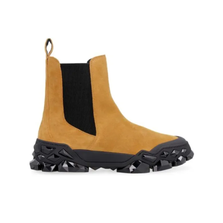 Diamond x Jimmy Choo Chelsea Short Chelsea Boots Unisex Camel-1