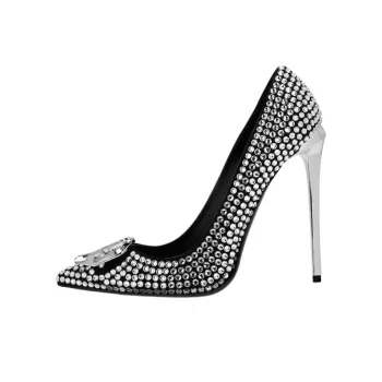 PHILIPP PLEIN Decollete Slim Heel High Heels 12cm Women's Silver
