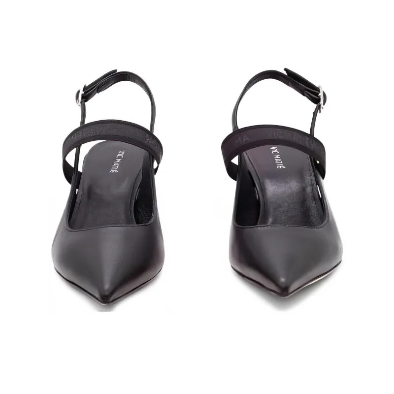 Vic Matie Sculpted-heel Slingback Pumps-2