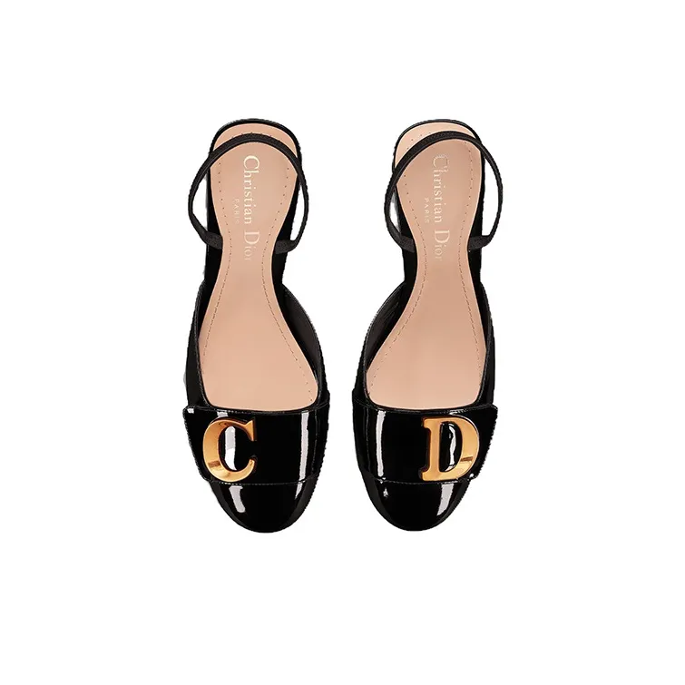 DIOR C'est Dior Chunky Heel High Heels 8cm Women's Black-3