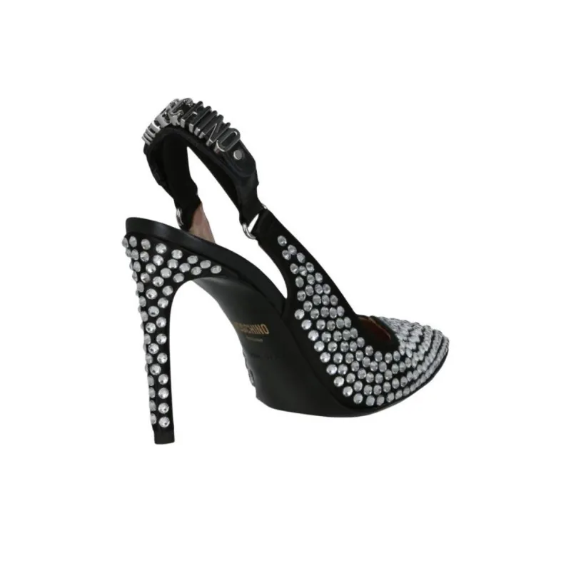 MOSCHINO Slim Heel High Heels 10cm Women's Black-3