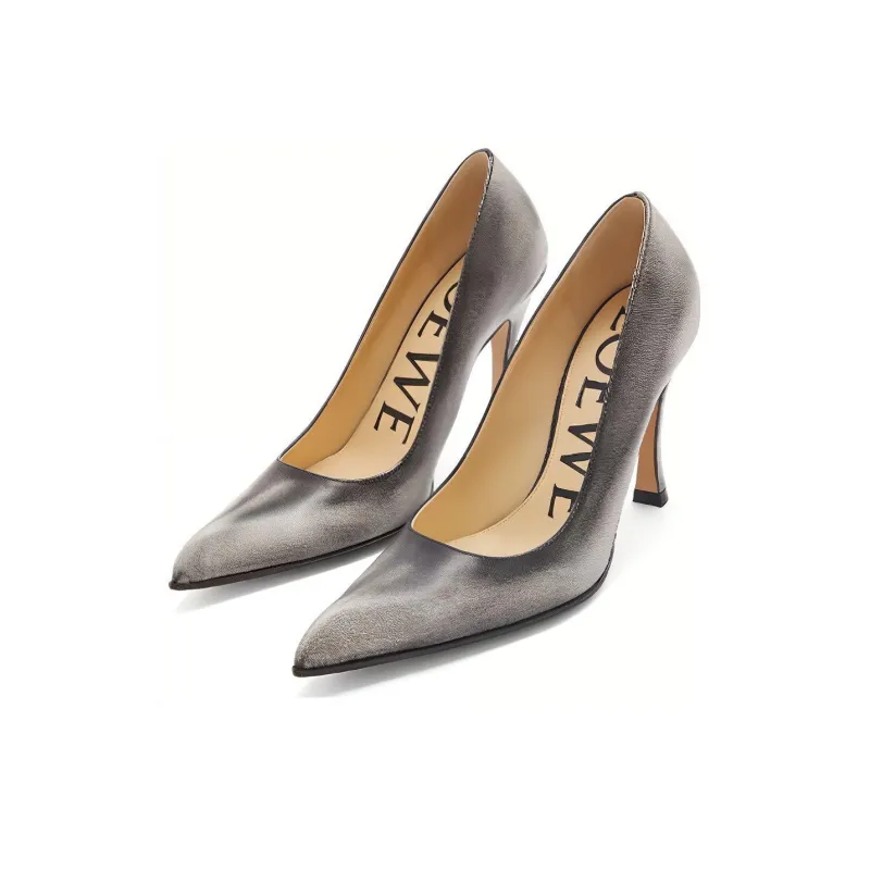LOEWE Slim Heel High Heels Women's White Palm Flower White-2