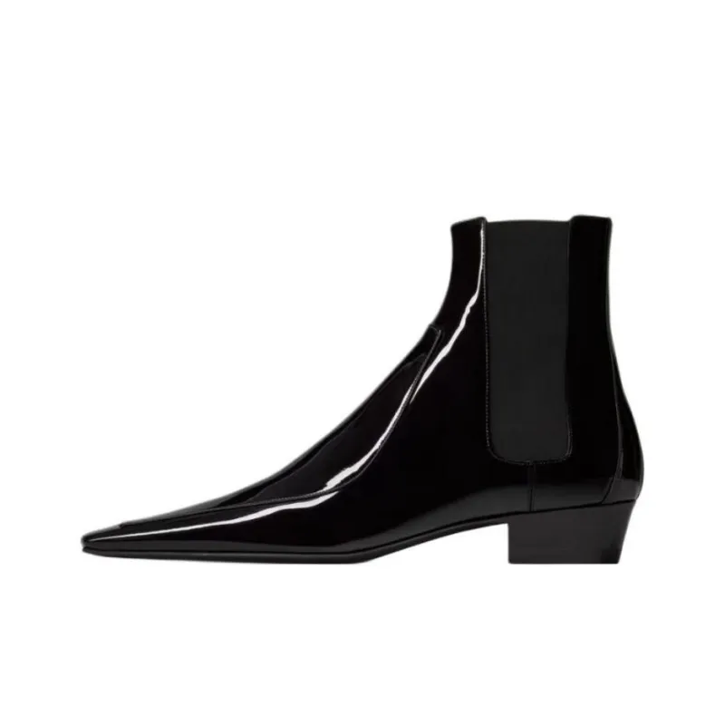 SAINT LAURENT Paolo Short Chelsea Boots Men's Black-0