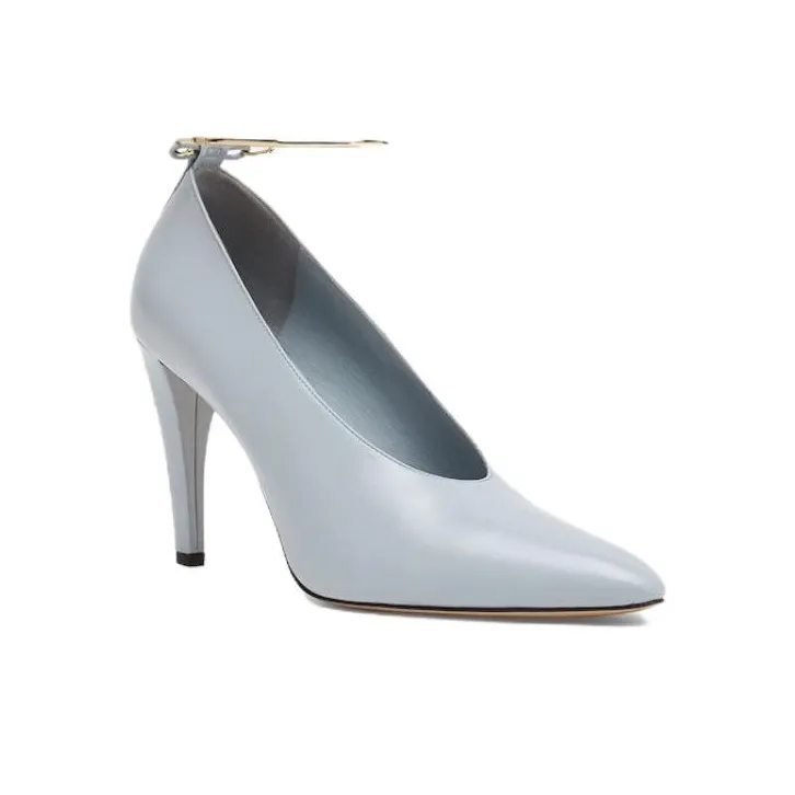 FENDI Filo Chunky Heel High Heels Women's Blue-1