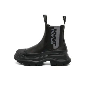 KARL LAGERFELD Logo-patch Leather Ankle Boots