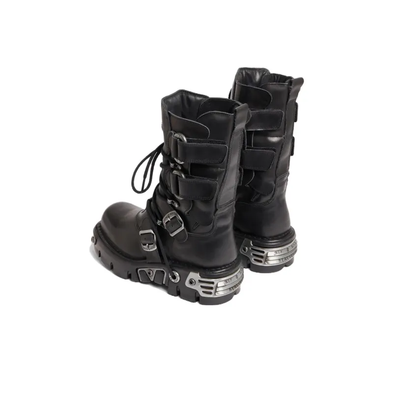 Paco Rabanne X New Rock Buckled Leather Boots-4