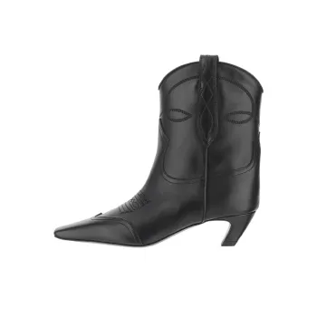 KHAITE The Dallas 45mm Leather Ankle Boots