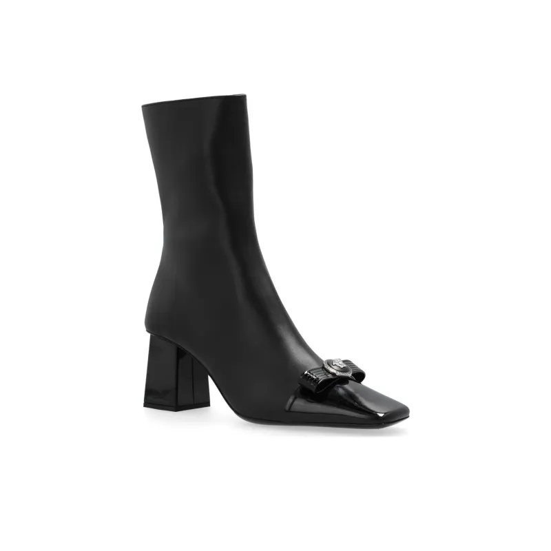 VERSACE Medusa Gianni Ribbon Ankle Boots 7cm Women's Black-4