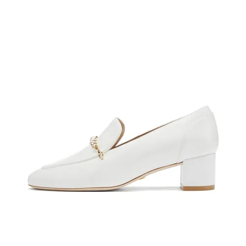 Stuart Weitzman/SW Accordion Block Heel High Heels 6.5cm Women's White
