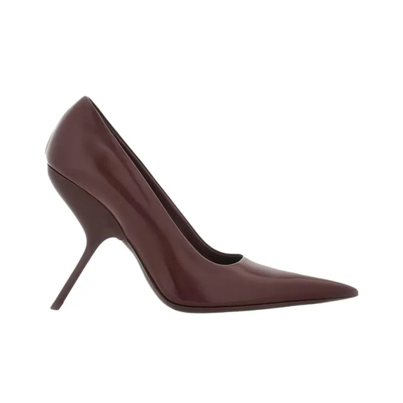 FERRAGAMO Eva Irregular Heel High Heels 10.5cm Women's Chocolate Brown-1