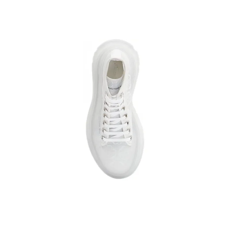 Alexander McQueen Tread Slick Lace Up High Boots 'White Transparent' Women's-4