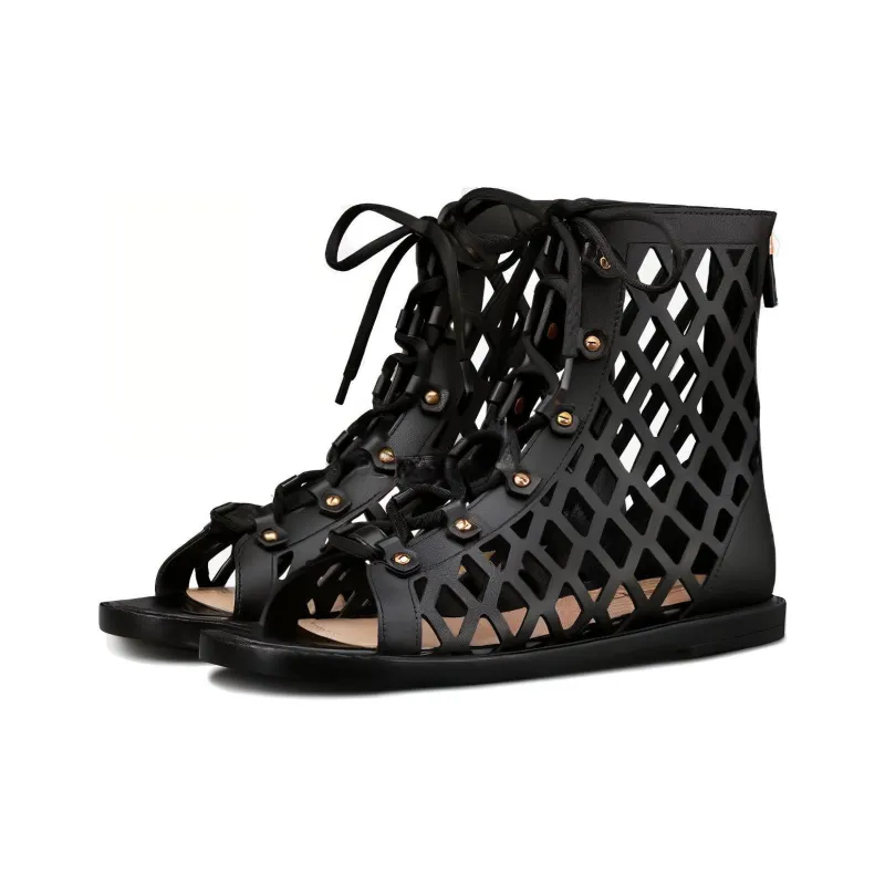 DIOR D Trap Ankle Boot Black Calfskin And Shearling Women's-3