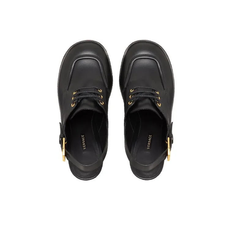 FANSIZHE Medusa Juno Block Heel High Heels Women's Black-3