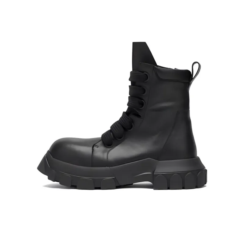 RICK OWENS Bozo Tractor Leather Boots-0