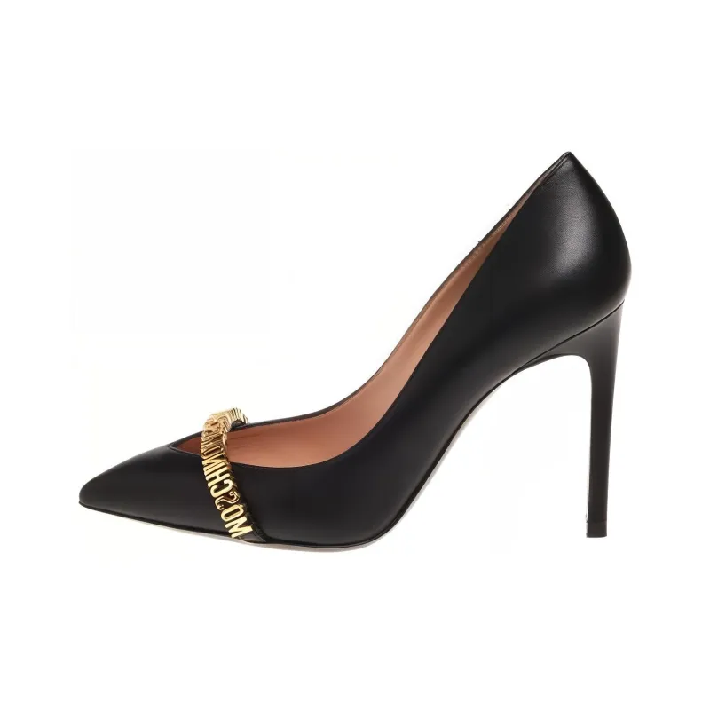 MOSCHINO Logo Lettering Pointed Toe Pumps-0