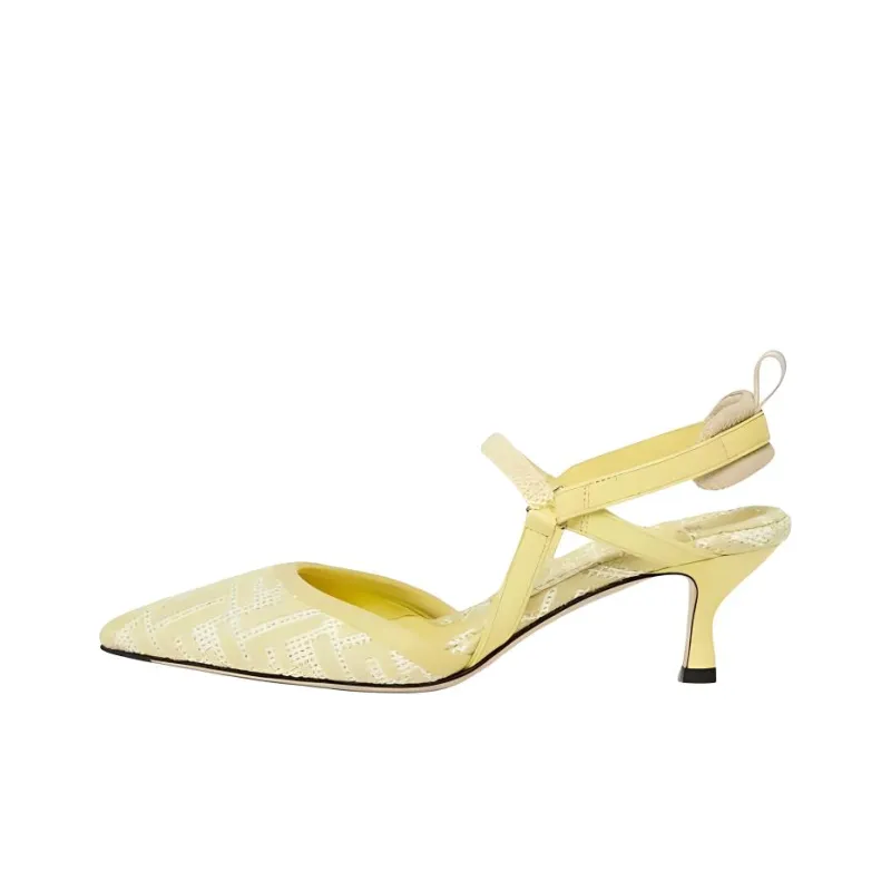FENDI Colibrì Lite Slim Heel High Heels 5.5cm Women's Neon Yellow-0