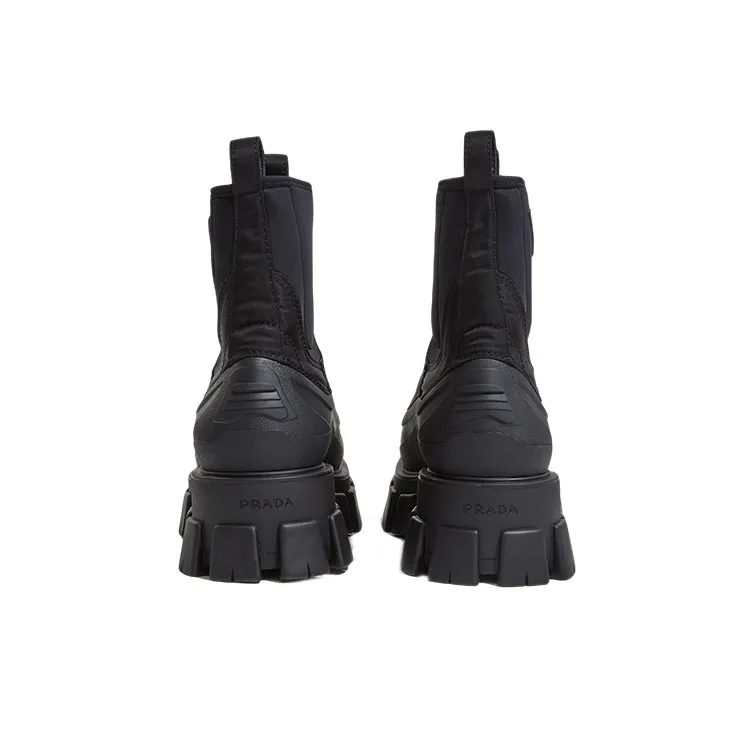 PRADA Monolith Ankle Boots Men's Black-4