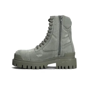 Balenciaga Combat Strike 20mm Boots 'Washed Grey Cotton' Women's
