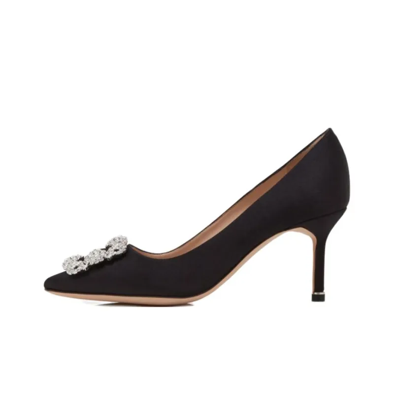 MANOLO BLAHNIK Slim Heel High Heels 7cm Women's Black-0