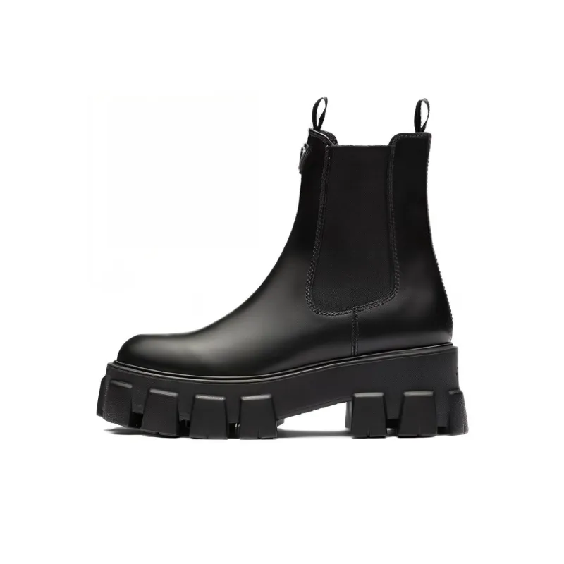 PRADA Moonlith Brushed Leather Ankle Boots-0