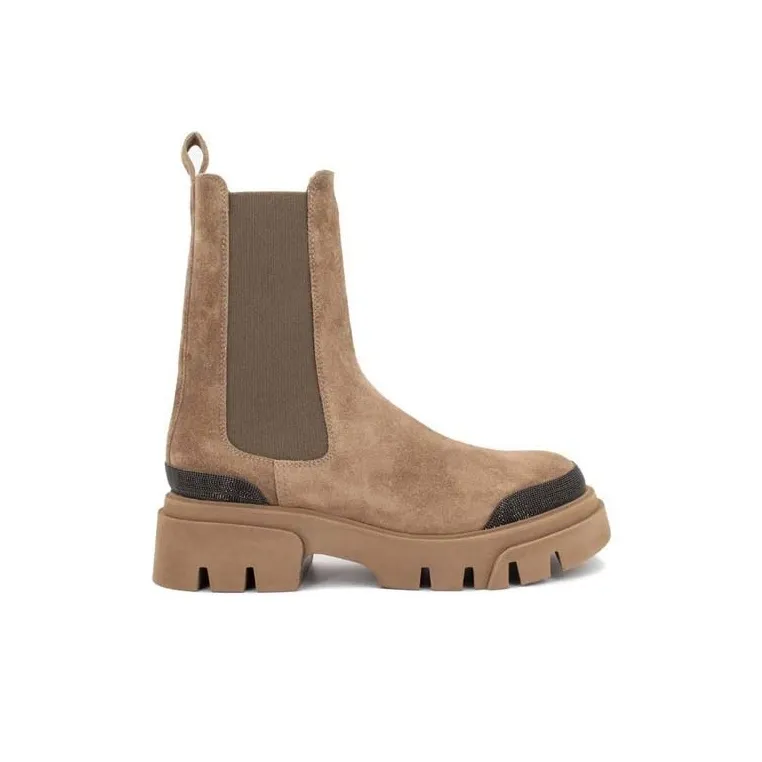 Brunello Cucinelli Chelsea Boots Women's Brown-1