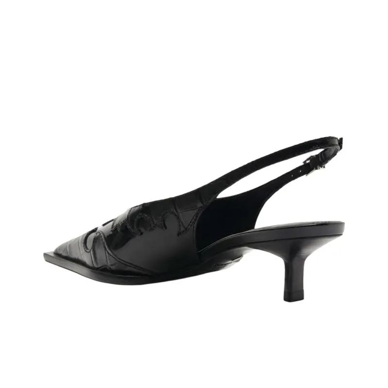Schutz Darias Slim Heel High Heels 5.3cm Women's Black-3