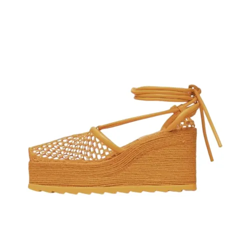 Bottega Veneta Stretch Wedge Heel Casual Single Shoes Women's Orange