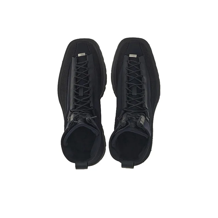 FERRAGAMO Abrasion Resistant Short Outdoor Boots Men's Black-3