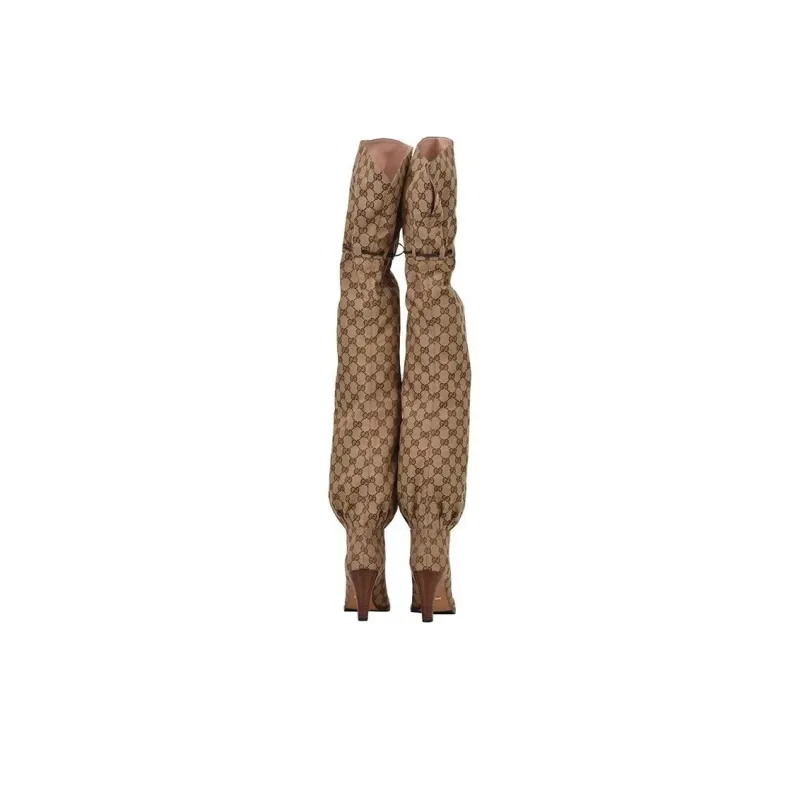 GUCCI Over-the-knee Boots Women's Brown-3