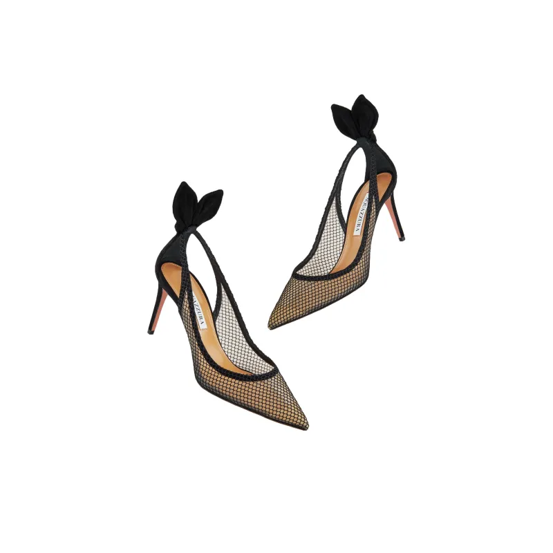 AQUAZZURA 85mm Mesh-panelled Pumps-2