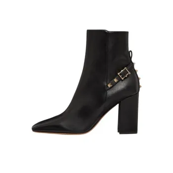 Valentino Rockstud Ankle Boots 9cm Women's Black