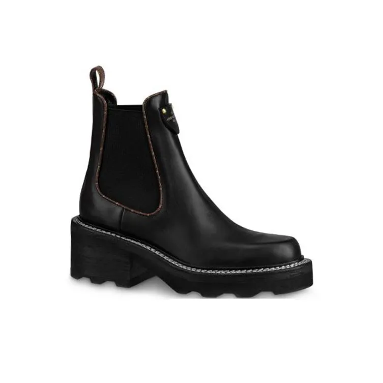 LOUIS VUITTON Lv Beaubourg Chlsea Boots 'Black Brown White' Women's-1