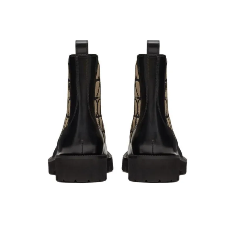 Valentino Short Chelsea Boots Men's Black-4