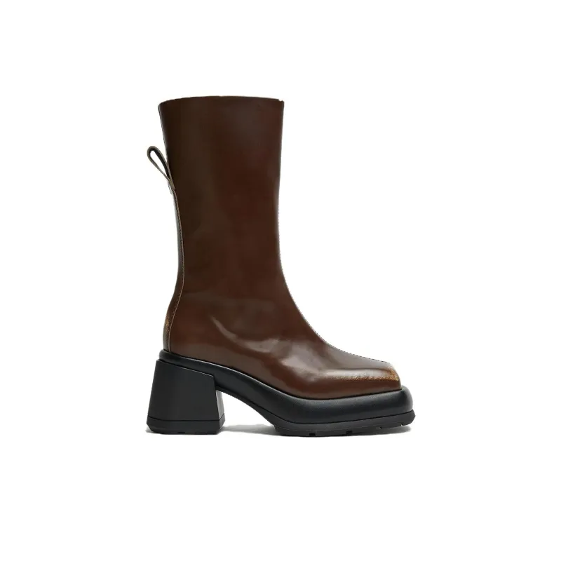 MIISTA Ankle Boots 8cm Women's Brown-1