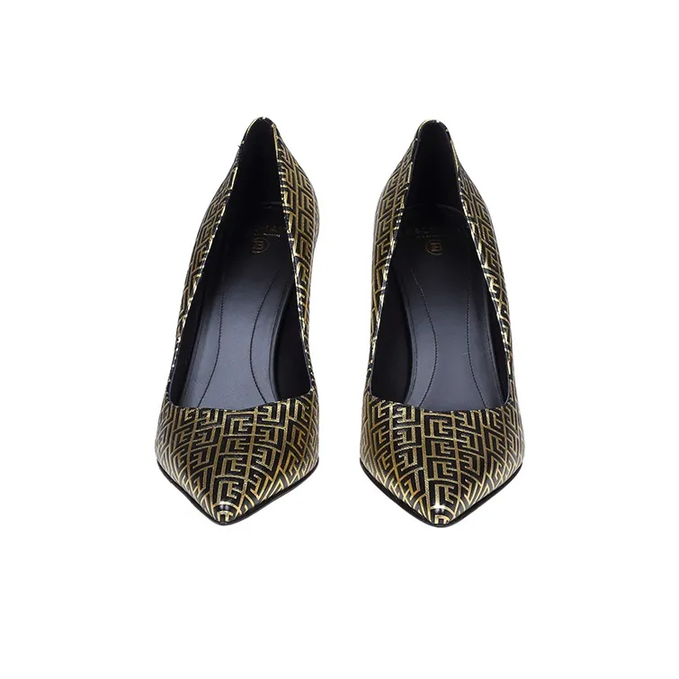 BALMAIN High Heels 9.5cm Women's Black Gold-4