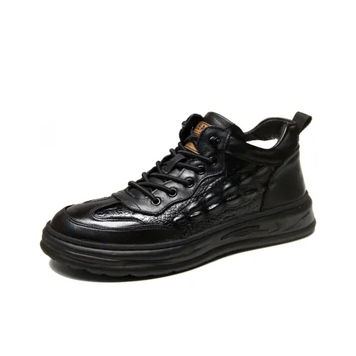 MODENGPAN Durable Warm Low Top Casual Shoes Men's Black
