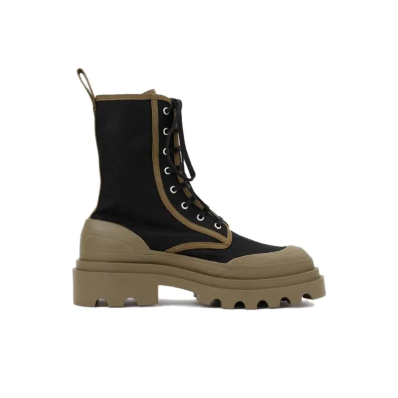 Bottega Veneta Lace Up Boots Black Green-1