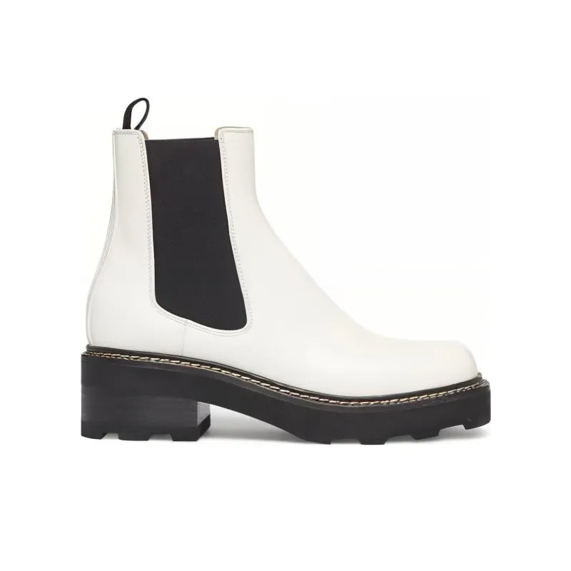 GABRIELA HEARST Jil Short Chelsea Boots Women's White Black-1