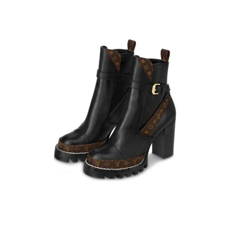 LOUIS VUITTON Star Trail Ankle-Length Boots Women's Black-2