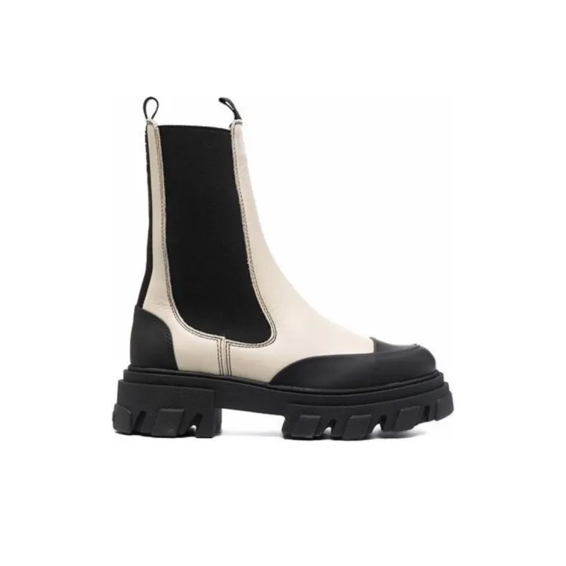 GANNI Chelsea Boots Women's White-1