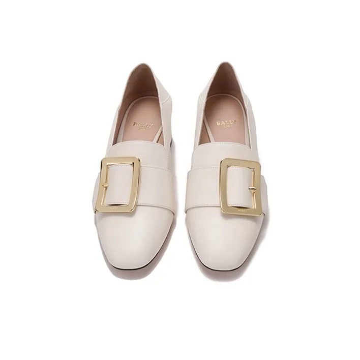 BALLY Block Heel High Heels 4cm Women's Bone White-3