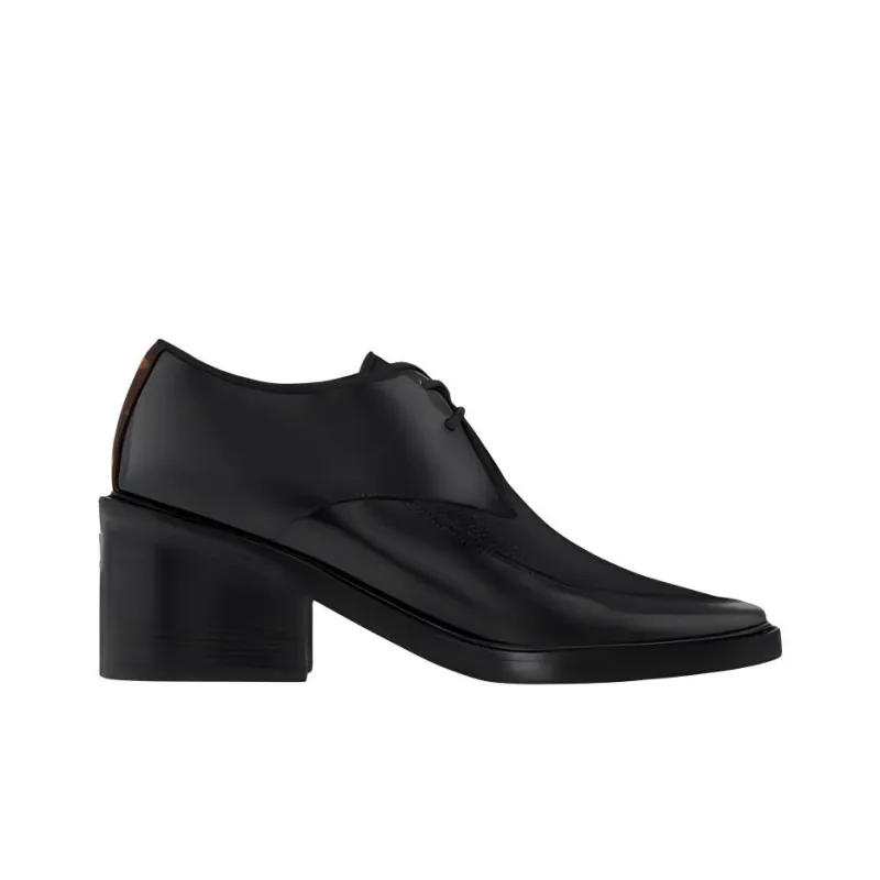 LOUIS VUITTON Chunky Heel High Heels 6cm Women's Black-1