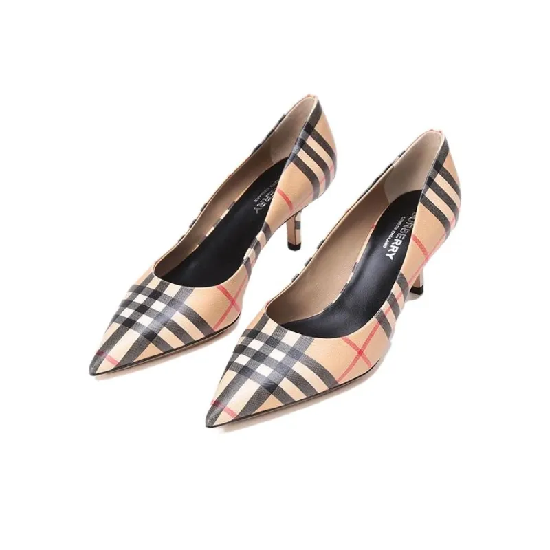 Burberry V In Archive High Heels Women's Beige-2