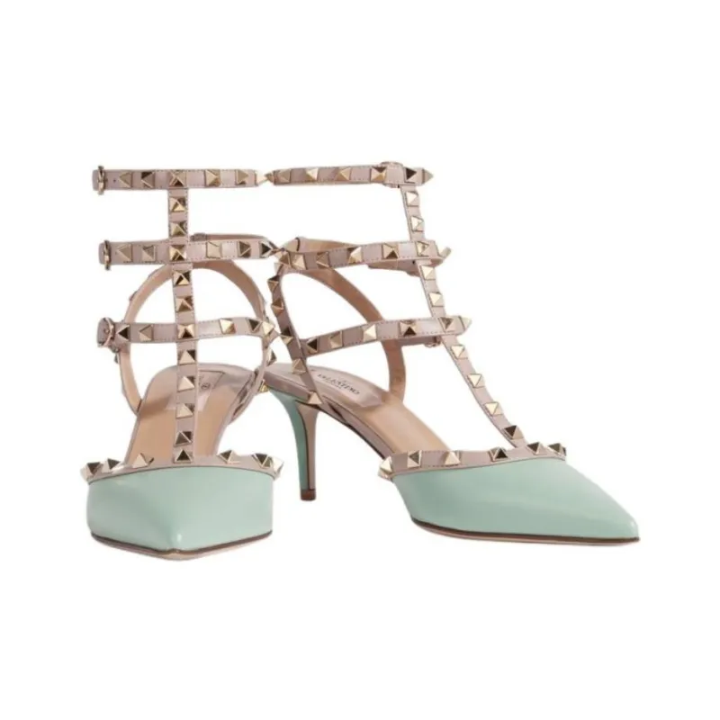 Valentino Slim Heel High Heels Women's Light Blue-2