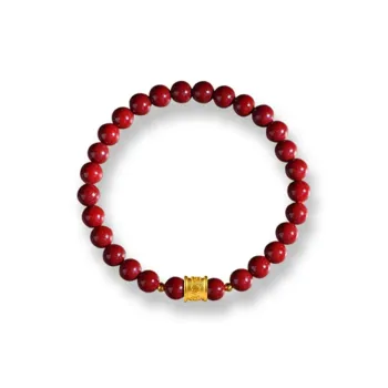 Bubble Scallops Reconstructed Cinnabar Bracelets Unisex