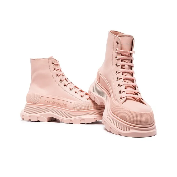Alexander McQueen Tread Slick Boot Pink Leather Women's-2