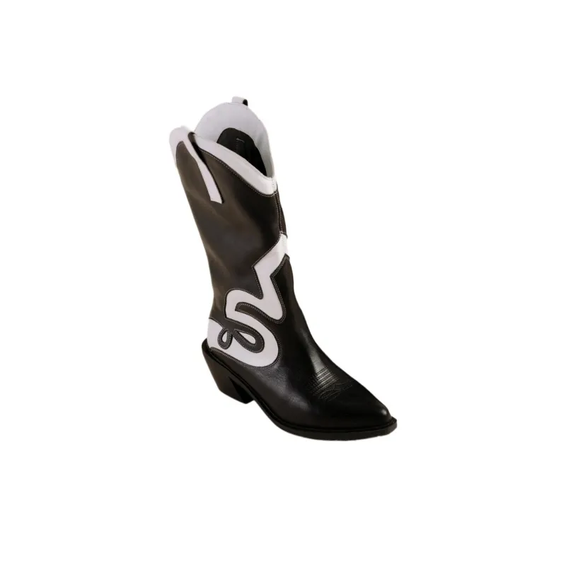 ALOHAS Knee high Boots 5.5cm Women's Black-1